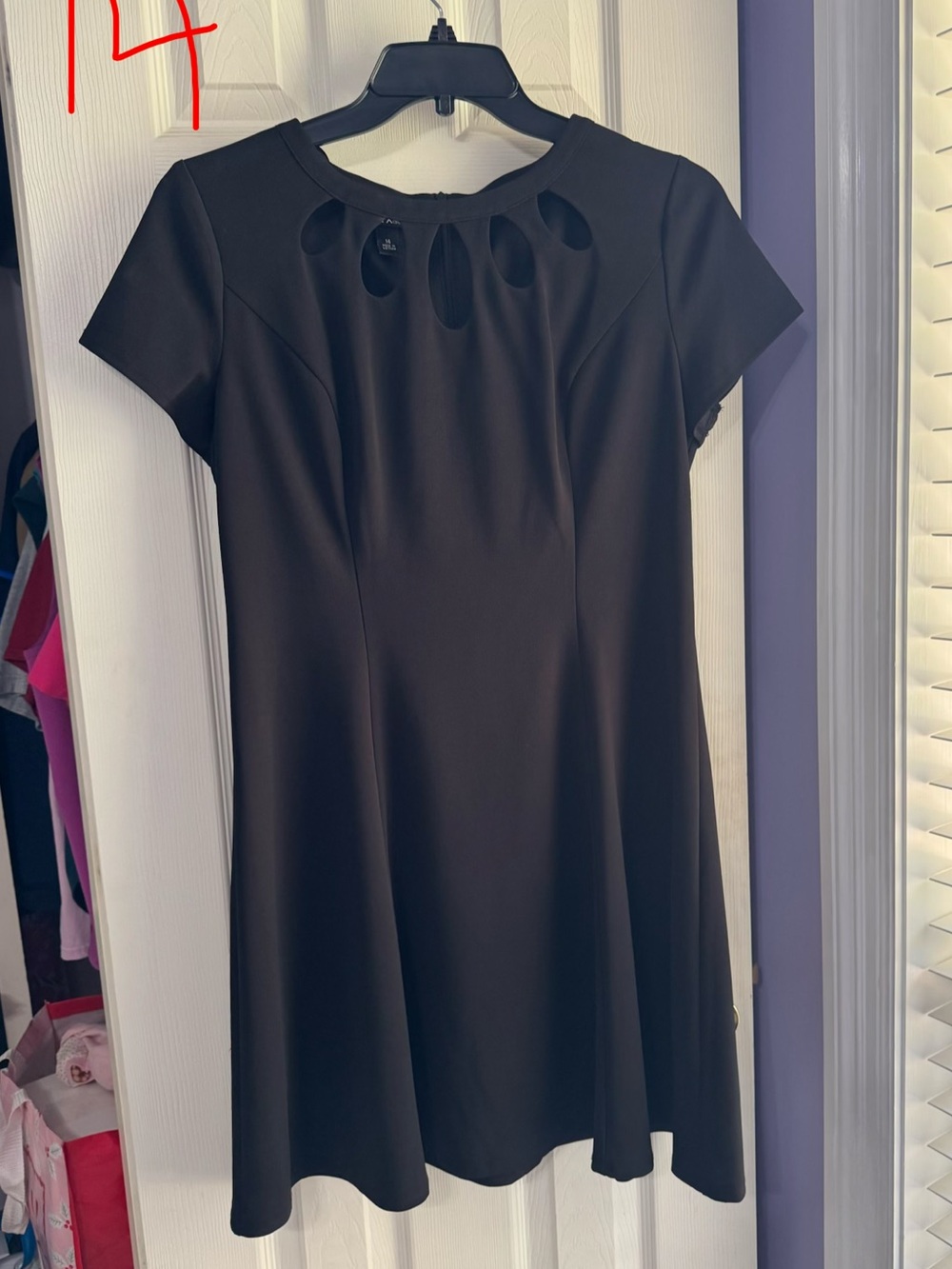Alyx Black Mini A-Line Dress with Teardrop Cutouts